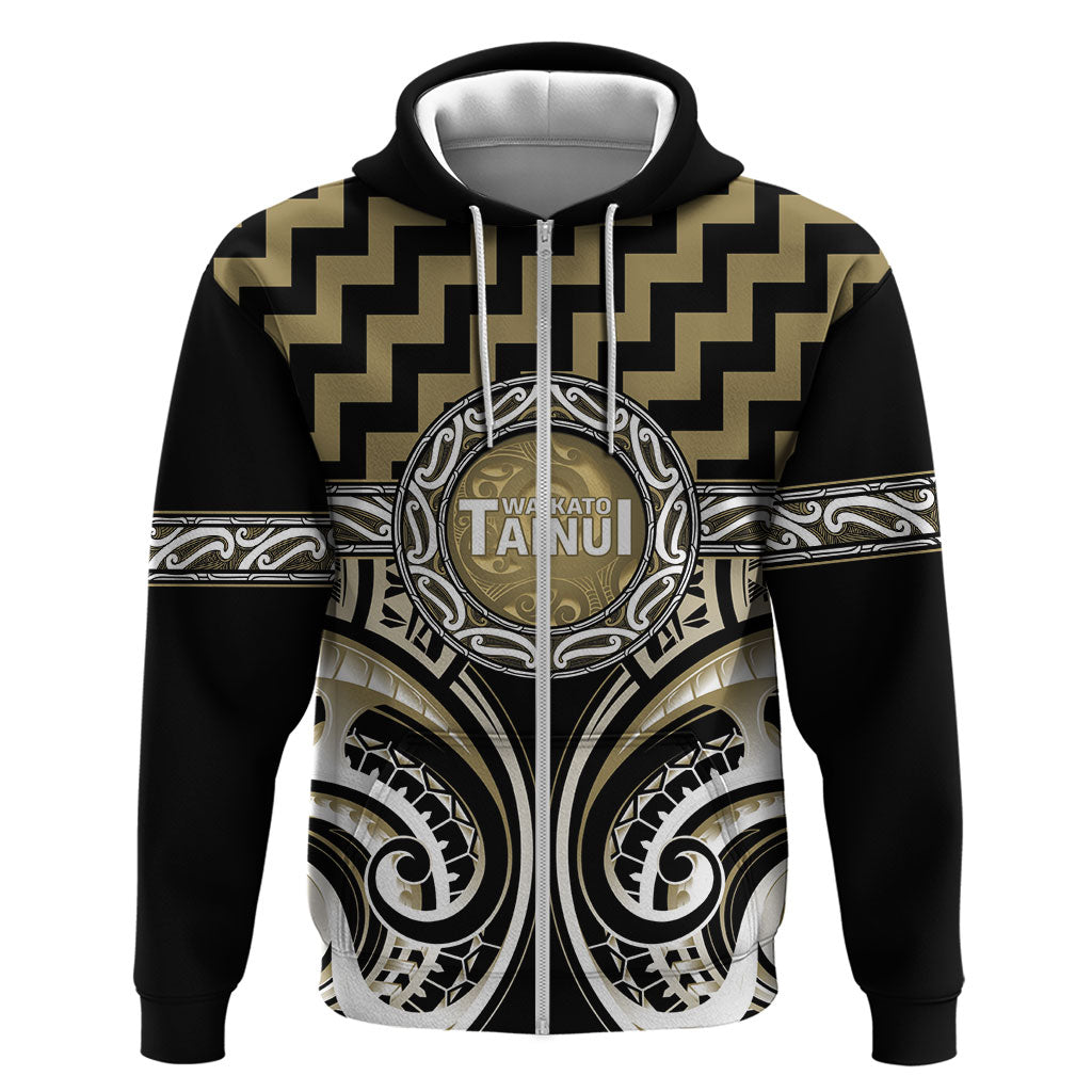 Aotearoa Waikato Tainui Personalised Zip Hoodie Maori Iwi Poutama Puhoro Tattoo