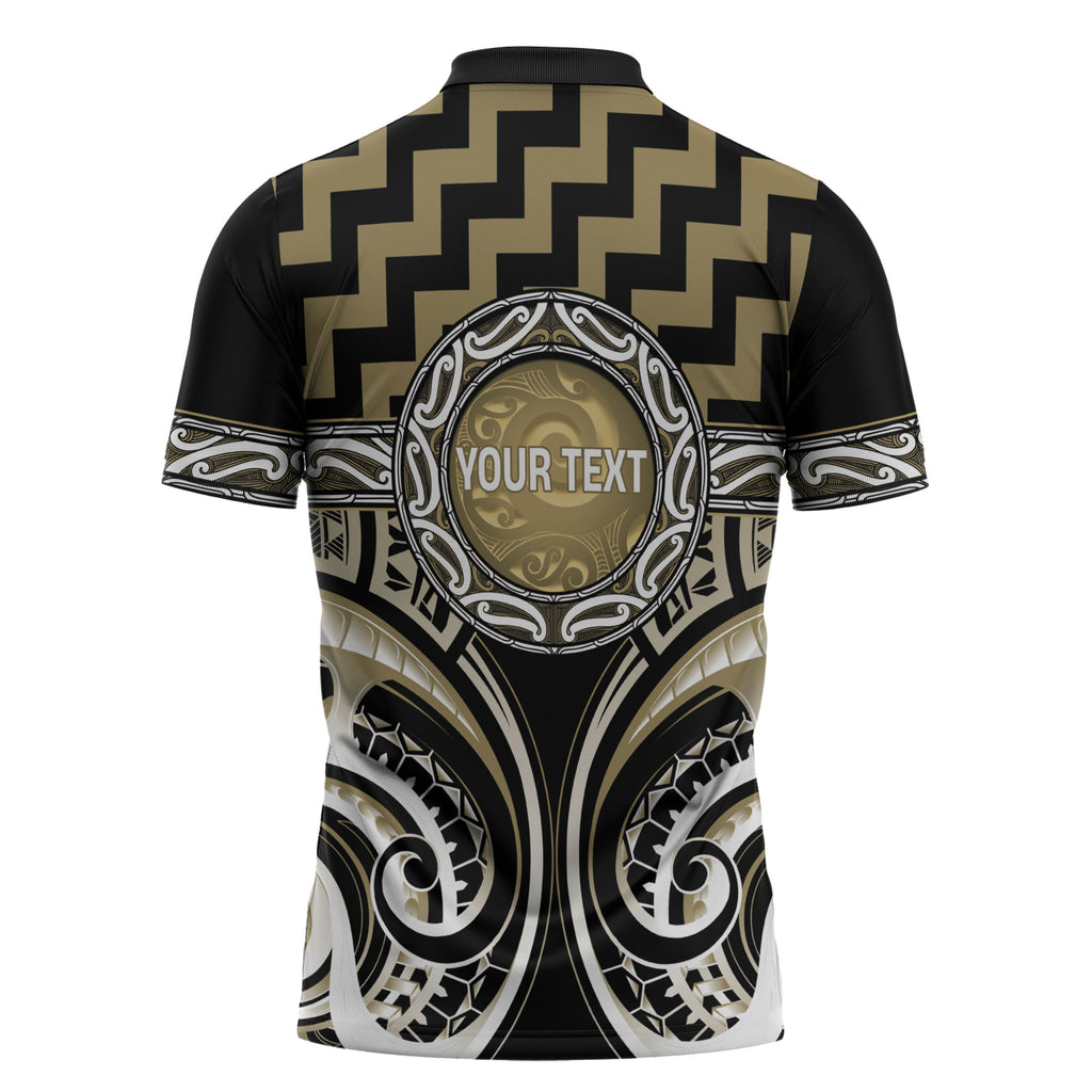 Aotearoa Waikato Tainui Personalised Zipper Polo Shirt Maori Iwi Poutama Puhoro Tattoo