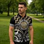 Aotearoa Waikato Tainui Personalised Zipper Polo Shirt Maori Iwi Poutama Puhoro Tattoo