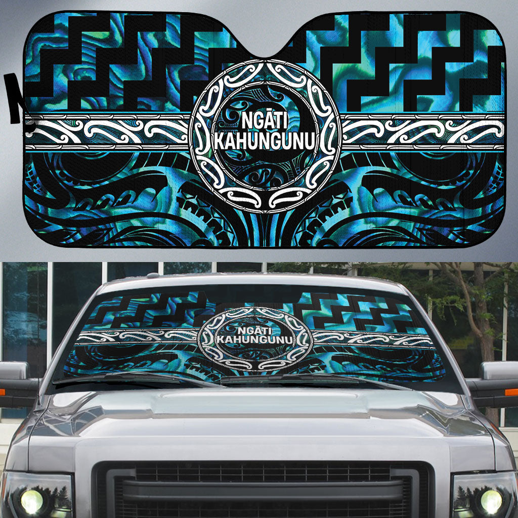 Aotearoa Ngati Kahungunu Auto Sun Shade Maori Iwi Poutama Puhoro Tattoo