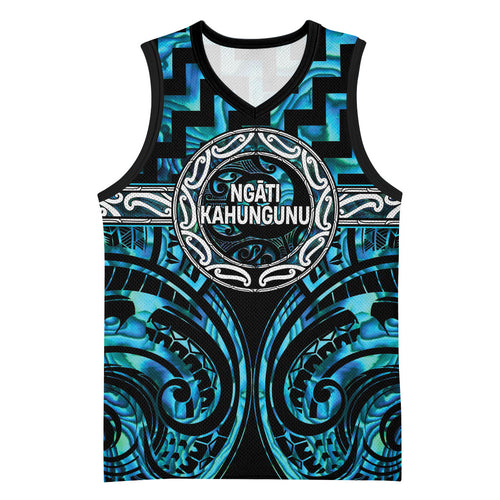 Aotearoa Ngati Kahungunu Personalised Basketball Jersey Maori Iwi Poutama Puhoro Tattoo