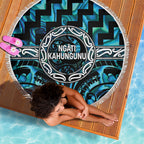 Aotearoa Ngati Kahungunu Beach Blanket Maori Iwi Poutama Puhoro Tattoo