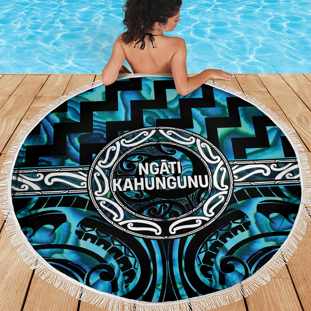 Aotearoa Ngati Kahungunu Beach Blanket Maori Iwi Poutama Puhoro Tattoo