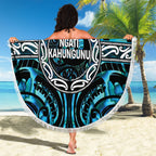 Aotearoa Ngati Kahungunu Beach Blanket Maori Iwi Poutama Puhoro Tattoo