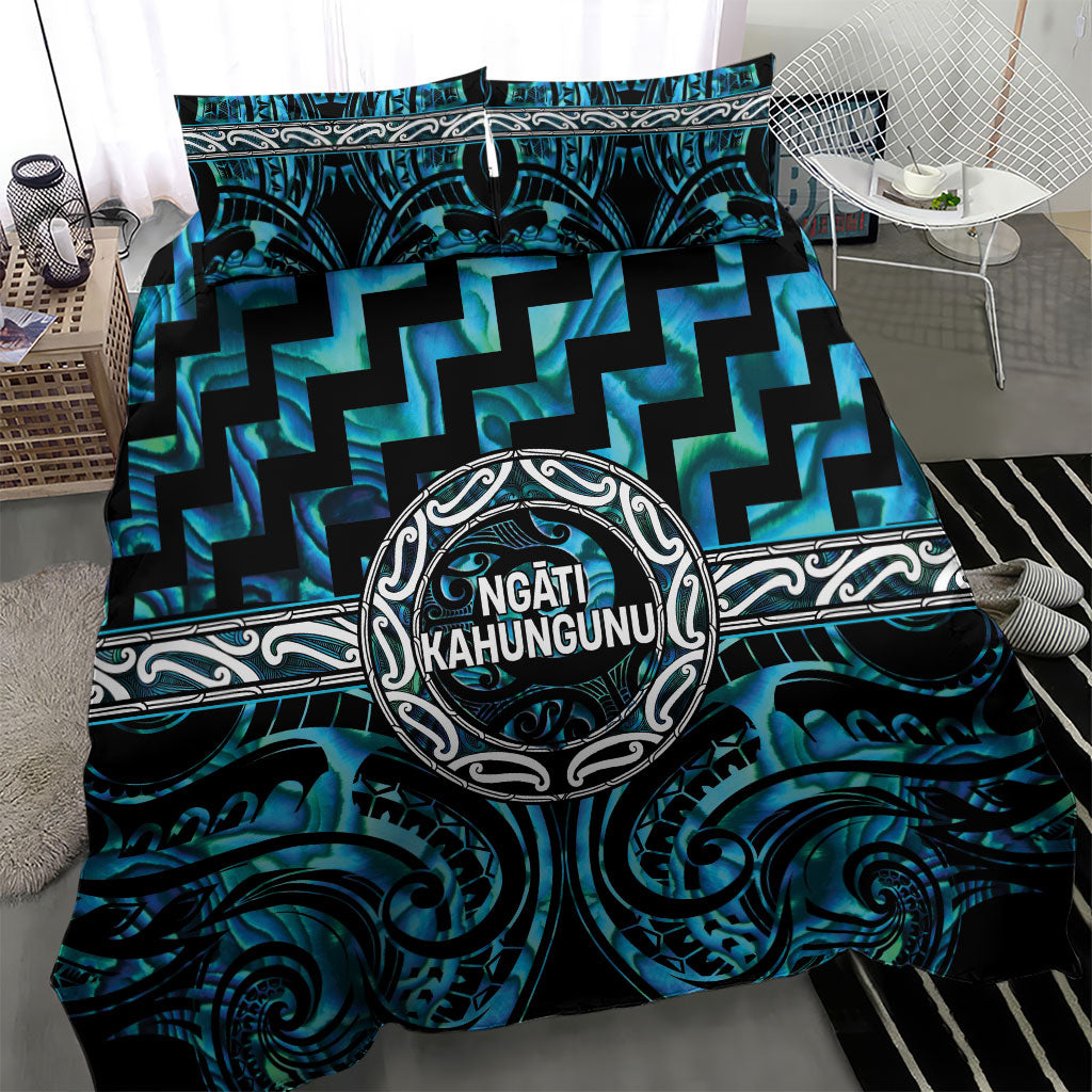 Aotearoa Ngati Kahungunu Bedding Set Maori Iwi Poutama Puhoro Tattoo