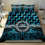 Aotearoa Ngati Kahungunu Bedding Set Maori Iwi Poutama Puhoro Tattoo