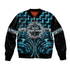 Aotearoa Ngati Kahungunu Personalised Bomber Jacket Maori Iwi Poutama Puhoro Tattoo