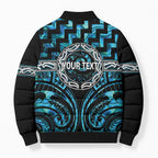 Aotearoa Ngati Kahungunu Personalised Bomber Puffer Jacket Maori Iwi Poutama Puhoro Tattoo