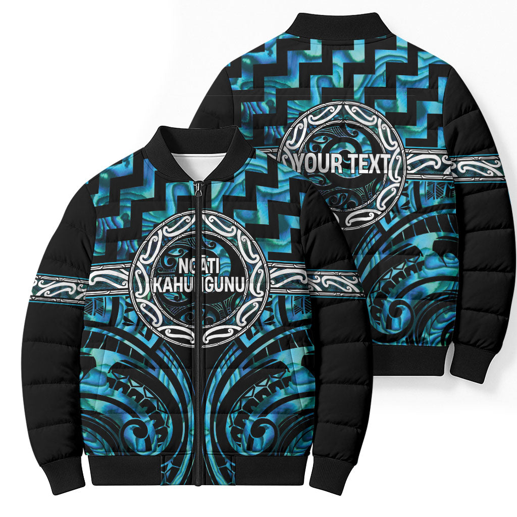 Aotearoa Ngati Kahungunu Personalised Bomber Puffer Jacket Maori Iwi Poutama Puhoro Tattoo