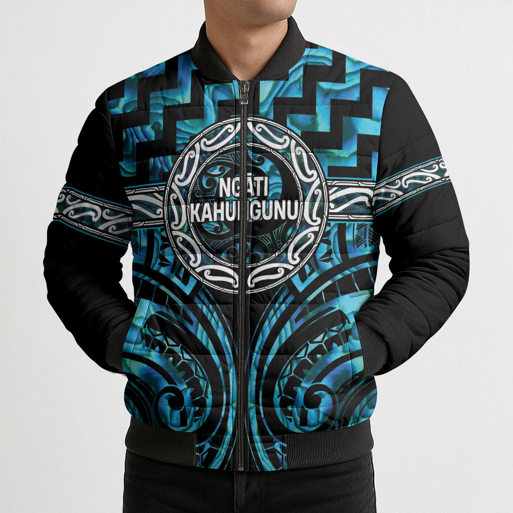 Aotearoa Ngati Kahungunu Personalised Bomber Puffer Jacket Maori Iwi Poutama Puhoro Tattoo