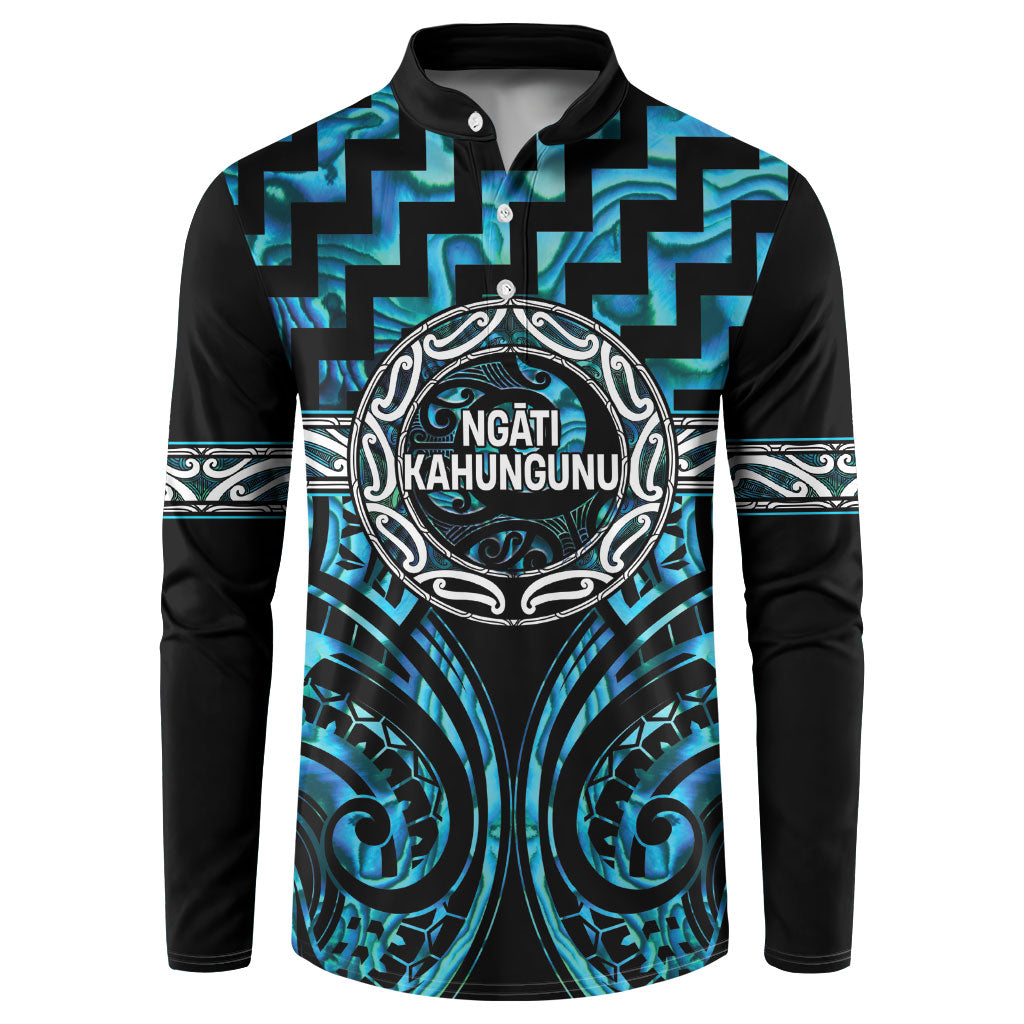 Aotearoa Ngati Kahungunu Personalised Button Sweatshirt Maori Iwi Poutama Puhoro Tattoo