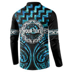 Aotearoa Ngati Kahungunu Personalised Button Sweatshirt Maori Iwi Poutama Puhoro Tattoo