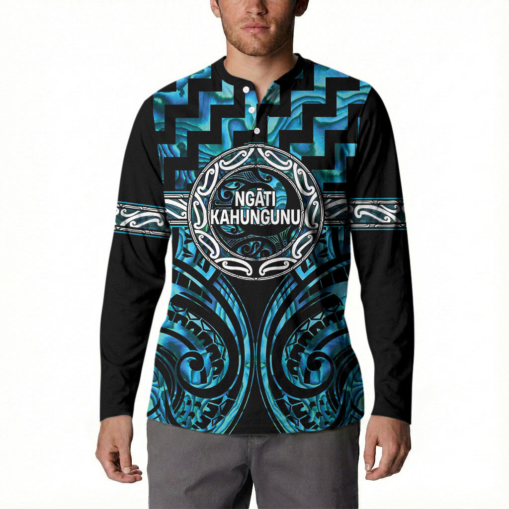 Aotearoa Ngati Kahungunu Personalised Button Sweatshirt Maori Iwi Poutama Puhoro Tattoo