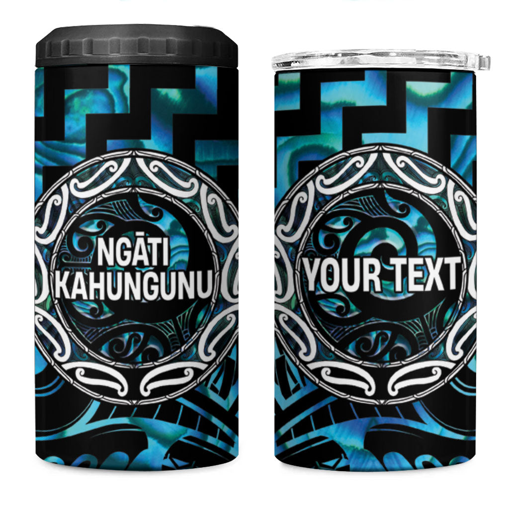 Aotearoa Ngati Kahungunu Personalised 4 in 1 Can Cooler Tumbler Maori Iwi Poutama Puhoro Tattoo