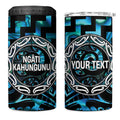 Aotearoa Ngati Kahungunu Personalised 4 in 1 Can Cooler Tumbler Maori Iwi Poutama Puhoro Tattoo