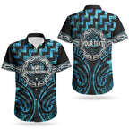 Aotearoa Ngati Kahungunu Personalised Couples Matching Long Sleeve Bodycon Dress and Hawaiian Shirt Maori Iwi Poutama Puhoro Tattoo