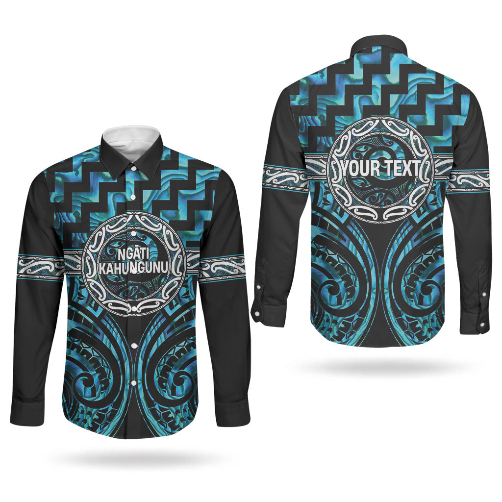Aotearoa Ngati Kahungunu Personalised Couples Matching Mermaid Dress and Long Sleeve Button Shirt Maori Iwi Poutama Puhoro Tattoo