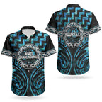 Aotearoa Ngati Kahungunu Personalised Couples Matching Puletasi and Hawaiian Shirt Maori Iwi Poutama Puhoro Tattoo