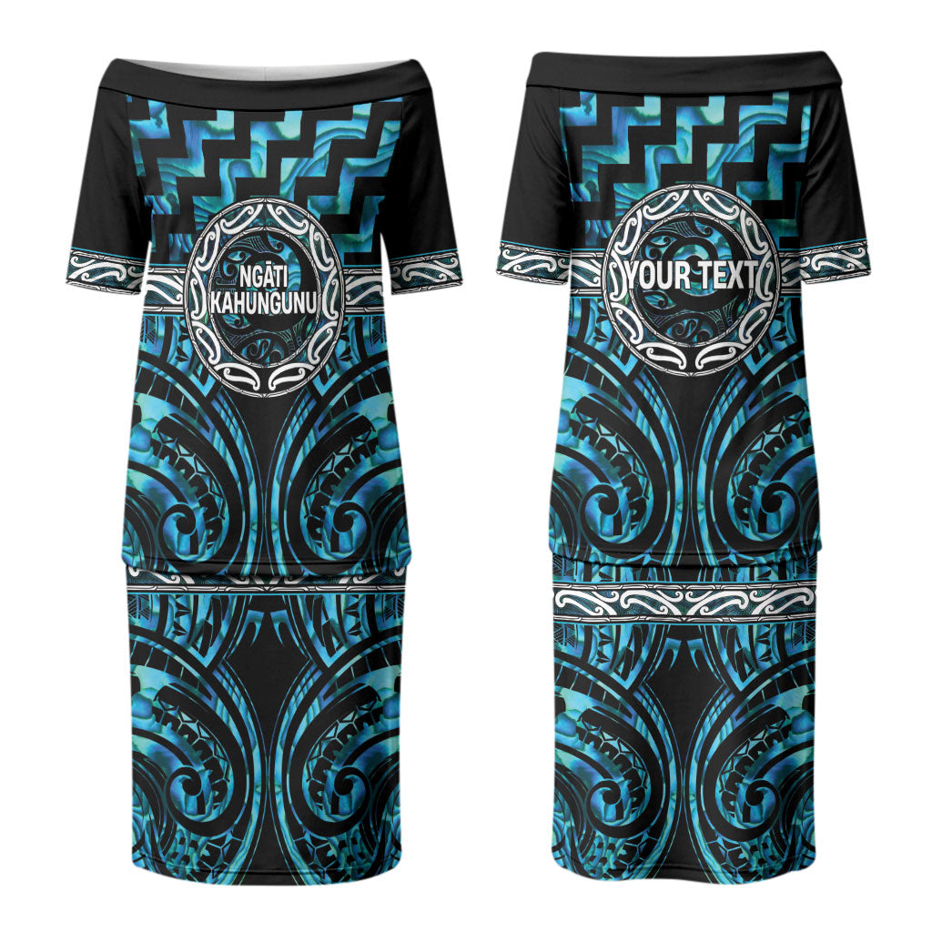 Aotearoa Ngati Kahungunu Personalised Couples Matching Puletasi and Long Sleeve Button Shirt Maori Iwi Poutama Puhoro Tattoo