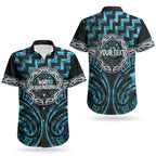 Aotearoa Ngati Kahungunu Personalised Couples Matching Short Sleeve Bodycon Dress and Hawaiian Shirt Maori Iwi Poutama Puhoro Tattoo