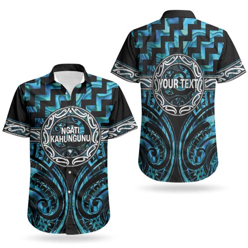 Aotearoa Ngati Kahungunu Personalised Couples Matching Short Sleeve Bodycon Dress and Hawaiian Shirt Maori Iwi Poutama Puhoro Tattoo