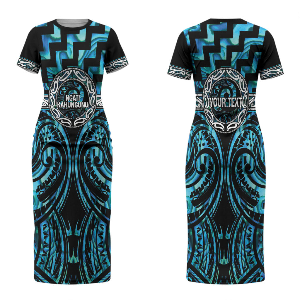 Aotearoa Ngati Kahungunu Personalised Couples Matching Short Sleeve Bodycon Dress and Hawaiian Shirt Maori Iwi Poutama Puhoro Tattoo
