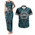 Aotearoa Ngati Kahungunu Personalised Couples Matching Tank Maxi Dress and Hawaiian Shirt Maori Iwi Poutama Puhoro Tattoo