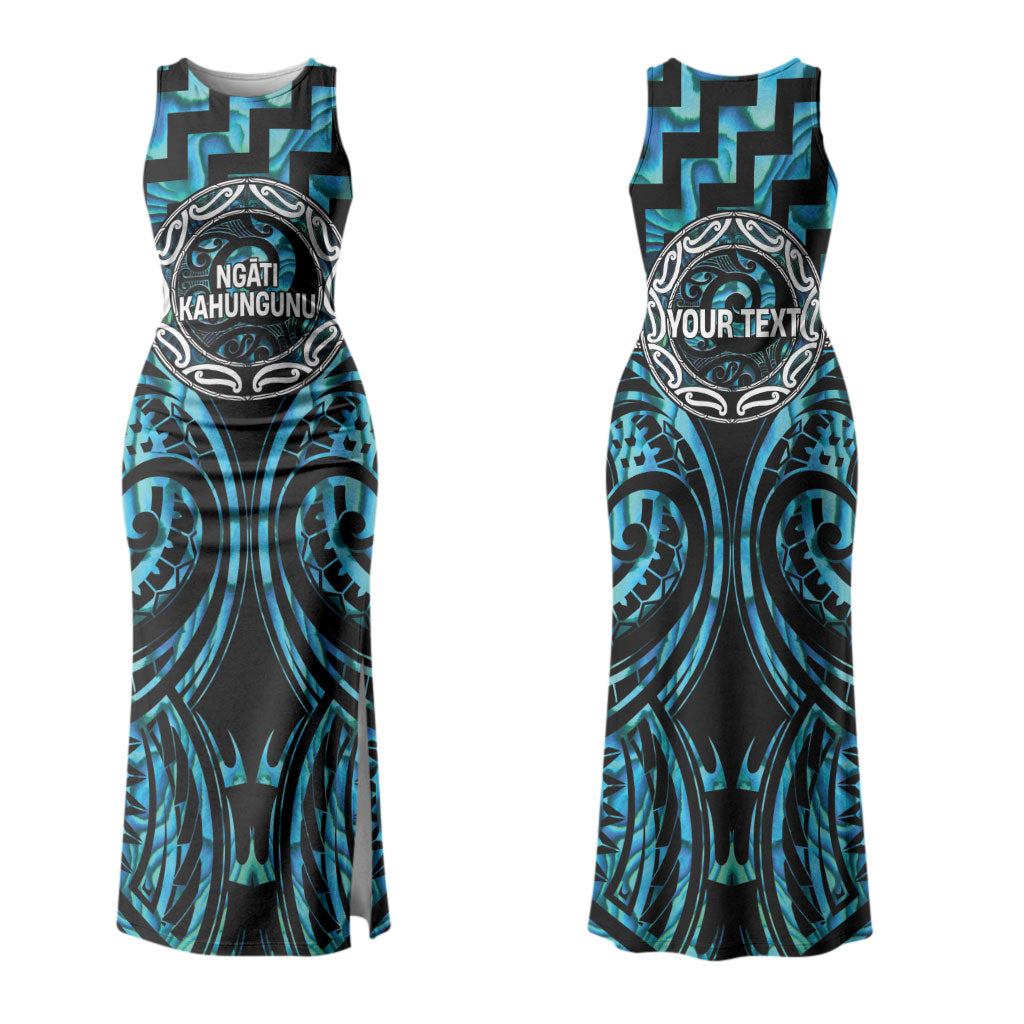 Aotearoa Ngati Kahungunu Personalised Couples Matching Tank Maxi Dress and Long Sleeve Button Shirt Maori Iwi Poutama Puhoro Tattoo