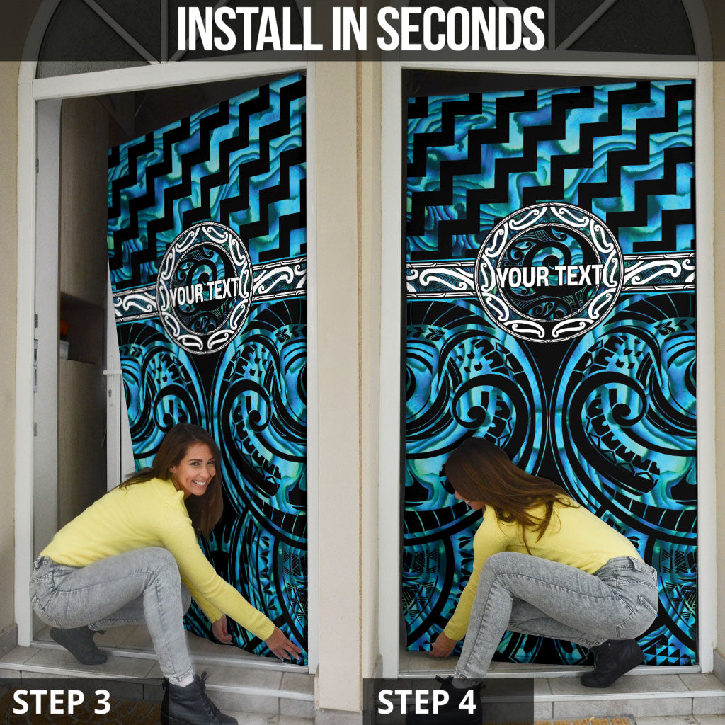 Aotearoa Ngati Kahungunu Personalised Door Cover Maori Iwi Poutama Puhoro Tattoo
