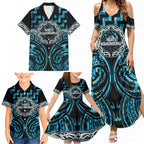 Aotearoa Ngati Kahungunu Personalised Family Matching Summer Maxi Dress and Hawaiian Shirt Maori Iwi Poutama Puhoro Tattoo