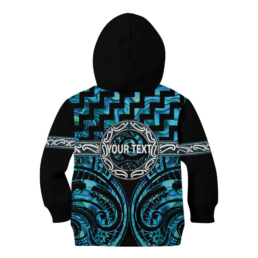 Aotearoa Ngati Kahungunu Personalised Kid Hoodie Maori Iwi Poutama Puhoro Tattoo