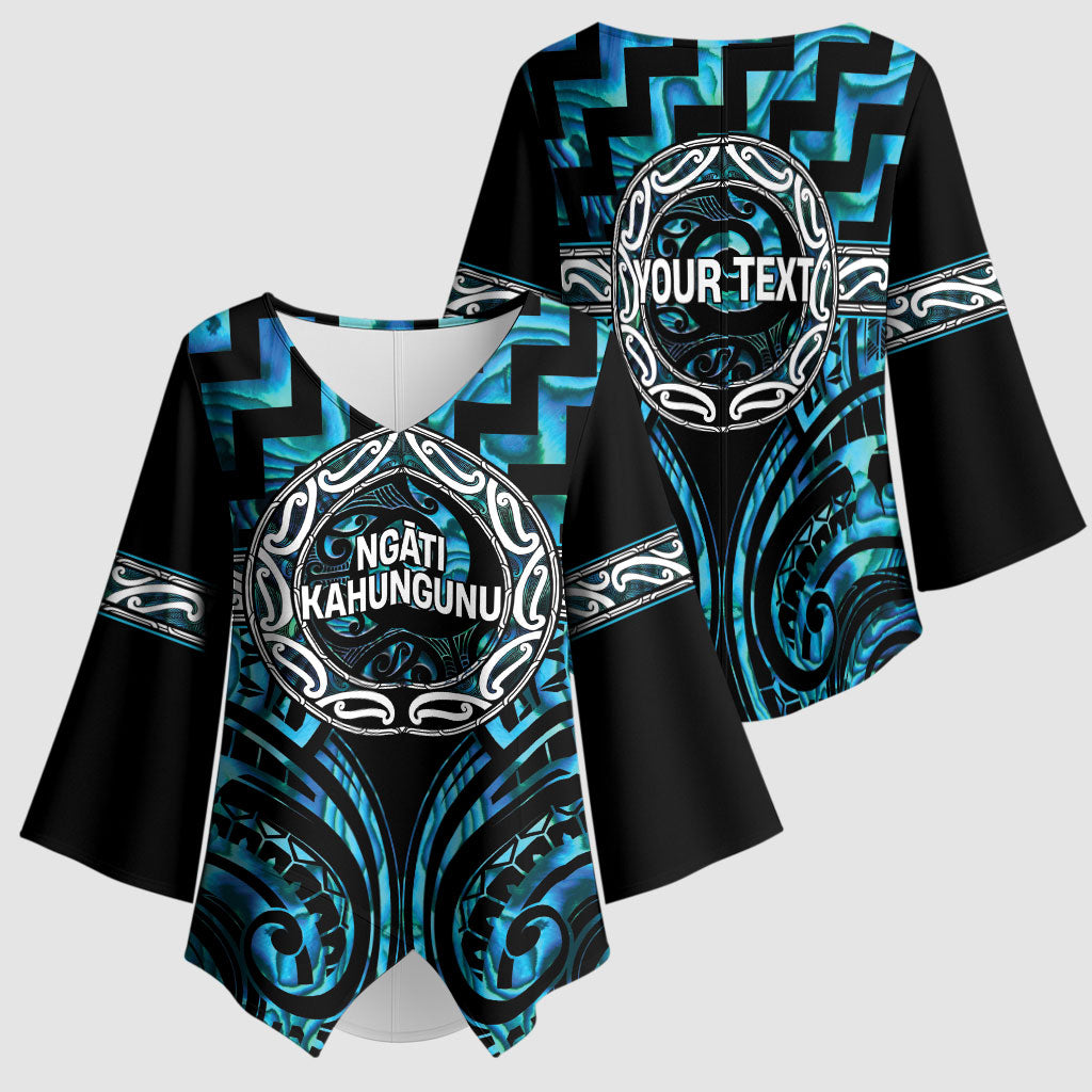 Aotearoa Ngati Kahungunu Personalised Kimono Sleeve Blouse Maori Iwi Poutama Puhoro Tattoo
