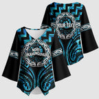 Aotearoa Ngati Kahungunu Personalised Kimono Sleeve Blouse Maori Iwi Poutama Puhoro Tattoo