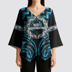 Aotearoa Ngati Kahungunu Personalised Kimono Sleeve Blouse Maori Iwi Poutama Puhoro Tattoo