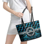Aotearoa Ngati Kahungunu Leather Tote Bag Maori Iwi Poutama Puhoro Tattoo