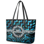 Aotearoa Ngati Kahungunu Leather Tote Bag Maori Iwi Poutama Puhoro Tattoo