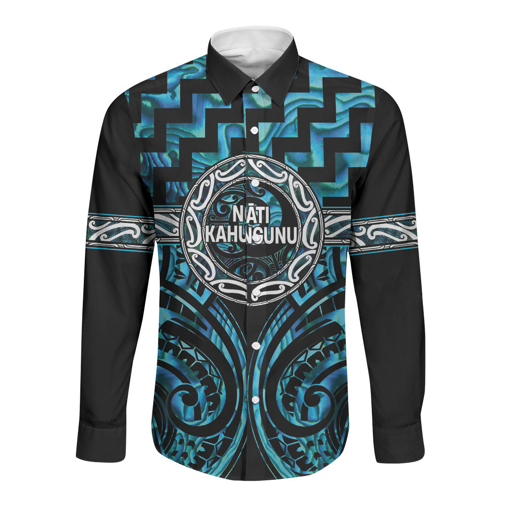 Aotearoa Ngati Kahungunu Personalised Long Sleeve Button Shirt Maori Iwi Poutama Puhoro Tattoo
