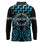 Aotearoa Ngati Kahungunu Personalised Long Sleeve Polo Shirt Maori Iwi Poutama Puhoro Tattoo