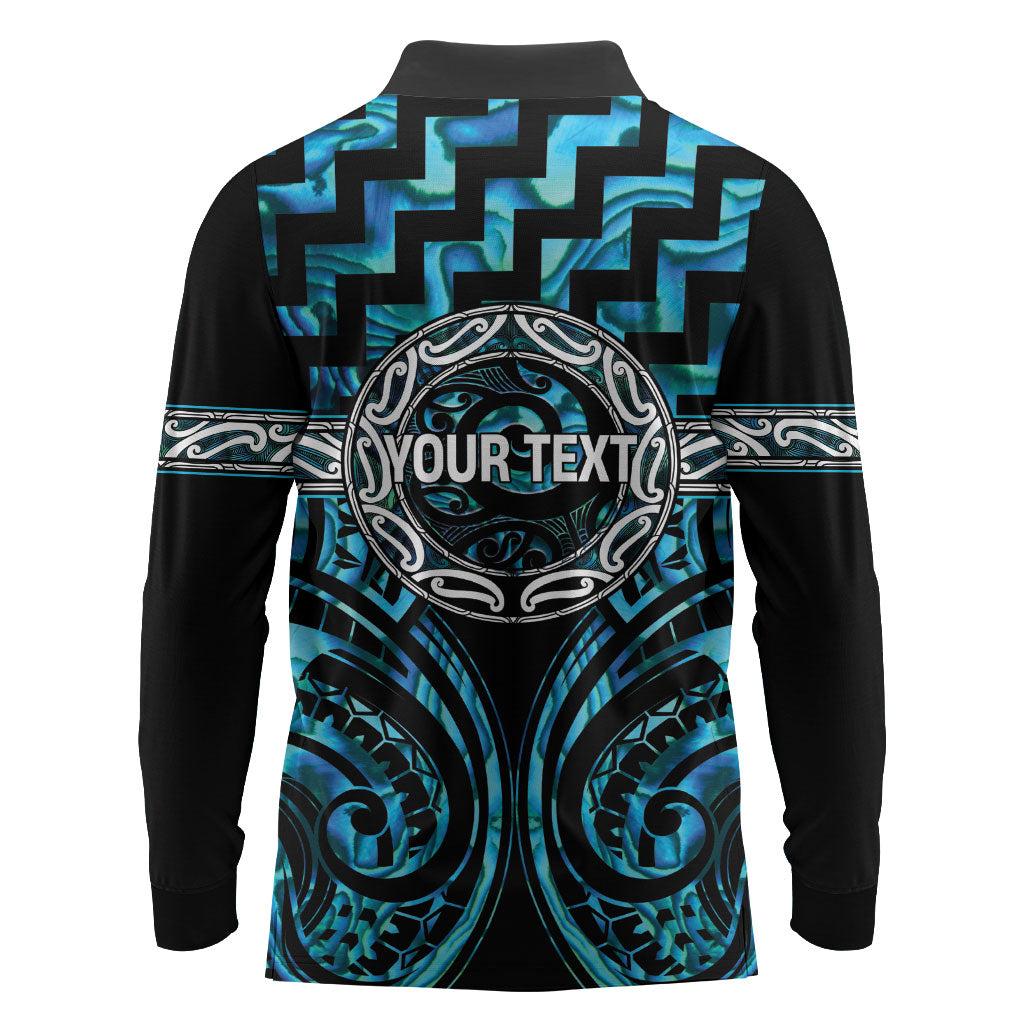 Aotearoa Ngati Kahungunu Personalised Long Sleeve Polo Shirt Maori Iwi Poutama Puhoro Tattoo