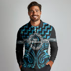 Aotearoa Ngati Kahungunu Personalised Long Sleeve Polo Shirt Maori Iwi Poutama Puhoro Tattoo