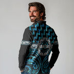 Aotearoa Ngati Kahungunu Personalised Long Sleeve Polo Shirt Maori Iwi Poutama Puhoro Tattoo