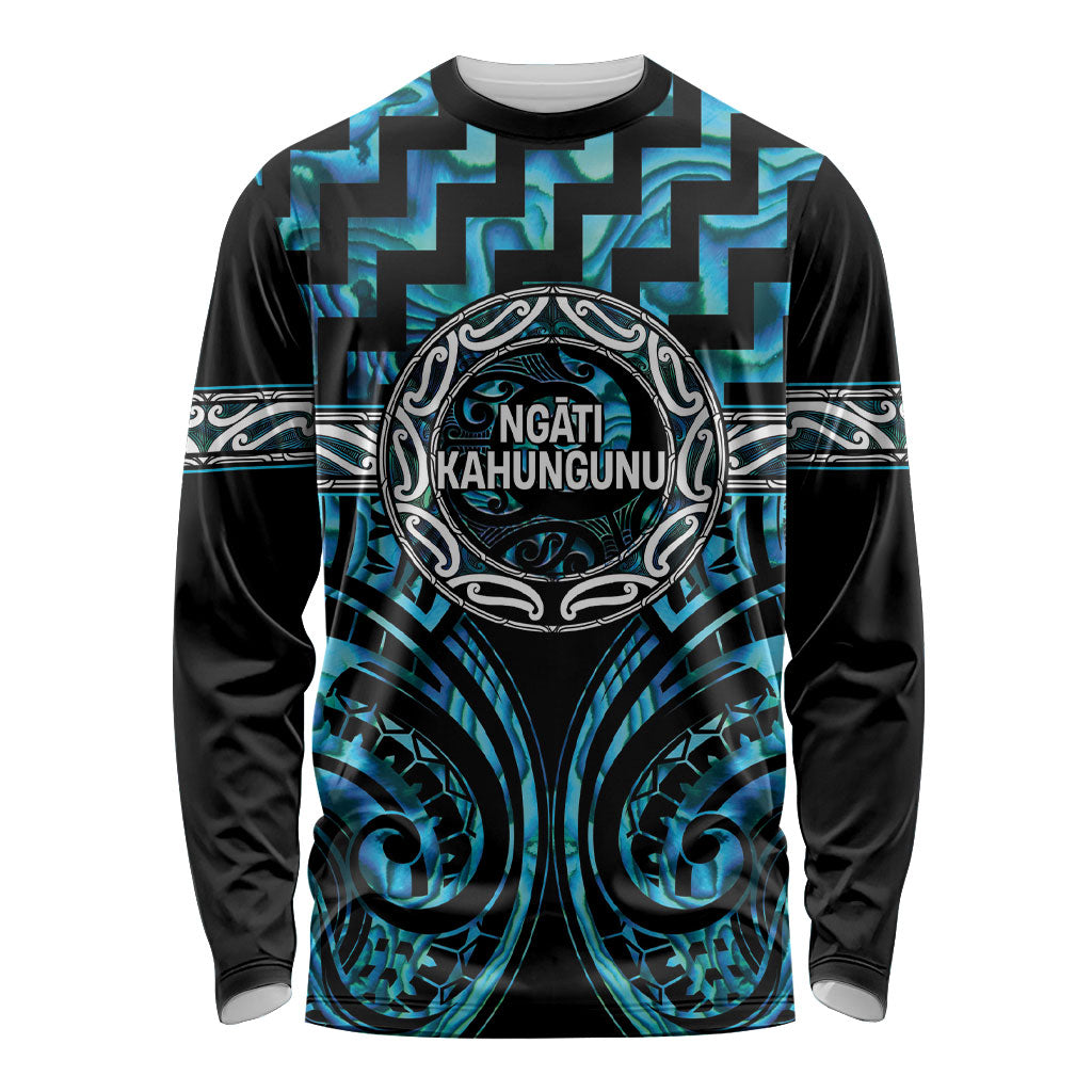 Aotearoa Ngati Kahungunu Personalised Long Sleeve Shirt Maori Iwi Poutama Puhoro Tattoo