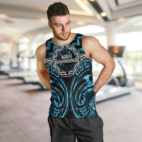 Aotearoa Ngati Kahungunu Personalised Men Tank Top Maori Iwi Poutama Puhoro Tattoo