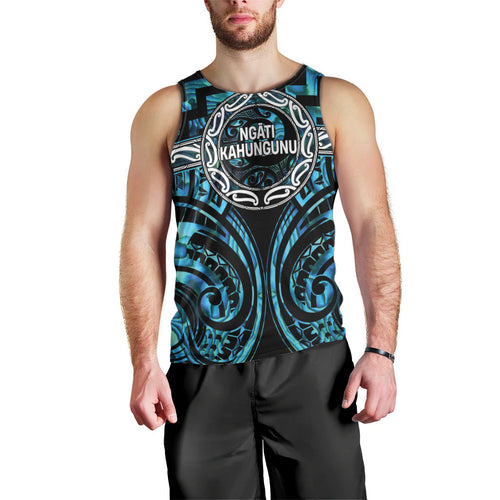 Aotearoa Ngati Kahungunu Personalised Men Tank Top Maori Iwi Poutama Puhoro Tattoo
