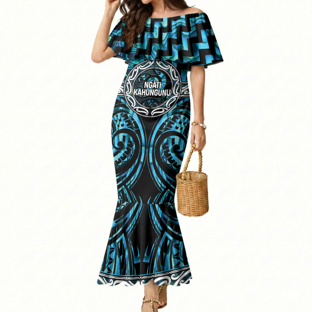 Aotearoa Ngati Kahungunu Personalised Mermaid Dress Maori Iwi Poutama Puhoro Tattoo
