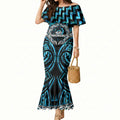 Aotearoa Ngati Kahungunu Personalised Mermaid Dress Maori Iwi Poutama Puhoro Tattoo