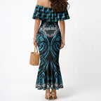 Aotearoa Ngati Kahungunu Personalised Mermaid Dress Maori Iwi Poutama Puhoro Tattoo