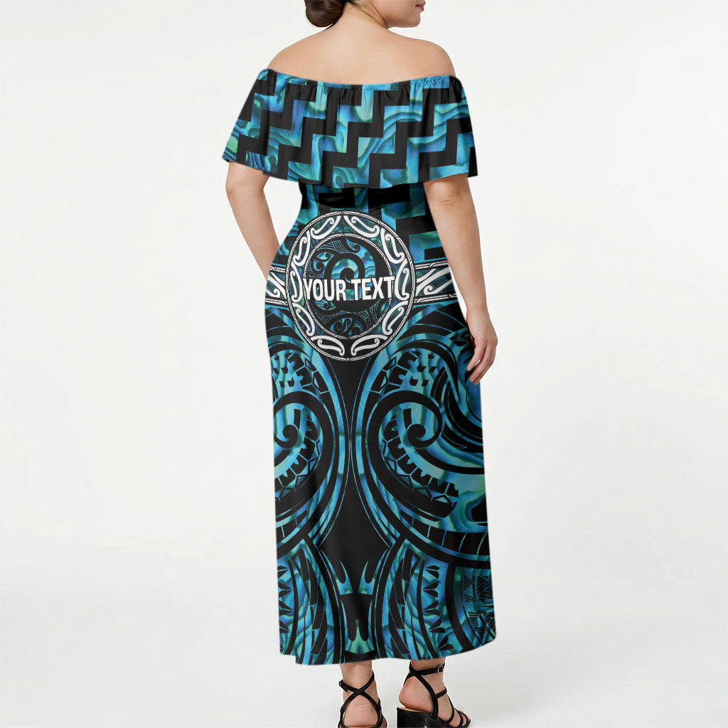Aotearoa Ngati Kahungunu Personalised Off Shoulder Maxi Dress Maori Iwi Poutama Puhoro Tattoo