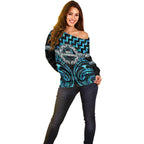 Aotearoa Ngati Kahungunu Personalised Off Shoulder Sweater Maori Iwi Poutama Puhoro Tattoo
