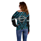 Aotearoa Ngati Kahungunu Personalised Off Shoulder Sweater Maori Iwi Poutama Puhoro Tattoo